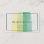 Moderne Waterverven Stripes Sjabloon foto Visitekaartje (Achterkant)
