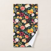 Moderne waterverven zomerbloemenpatroon bad handdoek (Handdoek)