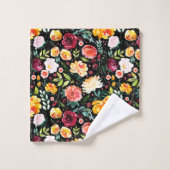 Moderne waterverven zomerbloemenpatroon bad handdoek (Wasdoekje)
