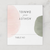 Moderne Watervlekken Huwelijkstafel Nummer Plaatskaartje (Buitenkant ongevouwen)