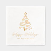 Moderne Wavy kerstboom & sterren Folie Servetten (Voorkant)