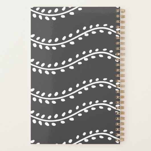 Moderne Wavy Leaf Pattern Planner (Achterkant)