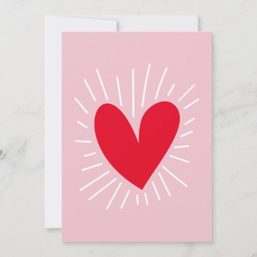 Moderne Wavy roze en rode verjaardag Kaart (Achterkant)