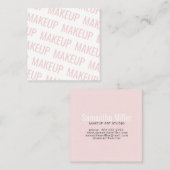 Moderne, wazige roze herhalende tekstpatroonsamens vierkante visitekaartje (Voorkant / Achterkant)