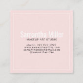 Moderne, wazige roze herhalende tekstpatroonsamens vierkante visitekaartje (Achterkant)