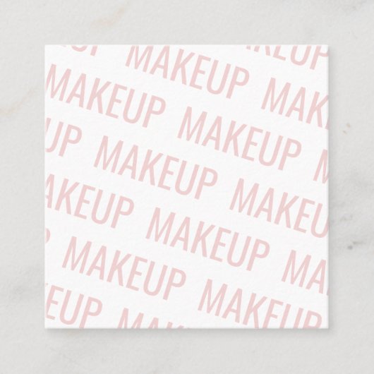 Moderne, wazige roze herhalende tekstpatroonsamens vierkante visitekaartje (Voorkant)