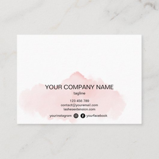 Moderne wazige roze nazorgkaart, uitbreiding van h visitekaartje (Achterkant)