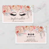 Moderne wazige roze spoelroze verlenging van het visitekaartje (Voorkant / Achterkant)