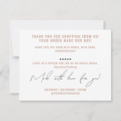 Moderne, wazige roze verpakking bedankkaart (Achterkant)