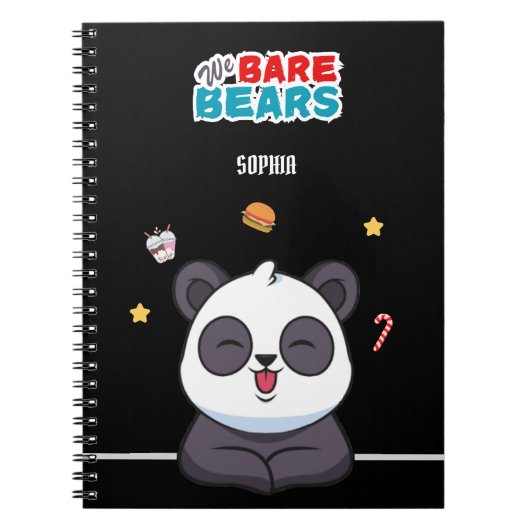 Moderne We bare Bears Panda Kids Notitieboek (Voorkant)