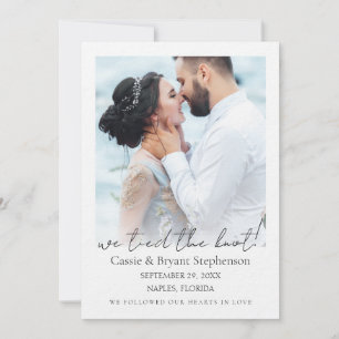 Moderne We Bied de Knoop Premium Elopement Wedding Aankondiging