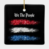 *~* Moderne we de MENSEN - Amerikaanse vlag simpel Keramisch Ornament (Achterkant)