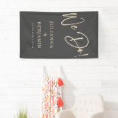 Moderne We Do Elegante Aangepaste Zwarte Beige Tro Spandoek (Insitu)