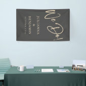 Moderne We Do Elegante Aangepaste Zwarte Beige Tro Spandoek (Beurs)