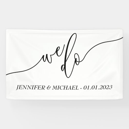 Moderne We do huwelijkscript Spandoek (Horizontaal)