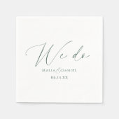 Moderne 'We Do' Koppelnamen Script Bruiloft Servet (Voorkant)