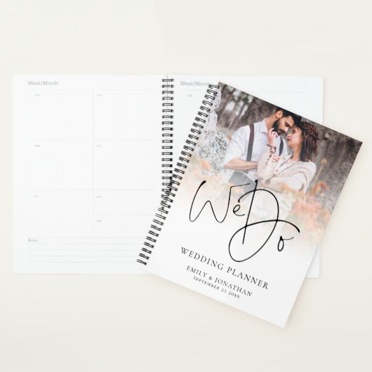 Moderne We doen QR-code foto overlay bruiloft plan Planner (Display)