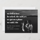 Moderne 'We Eloped'-aankondiging | Elopement Kaart (Voorkant)