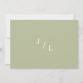 Moderne 'We Eloped' Trouw Sage Groene Foto Aankondiging (Achterkant)