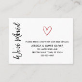 Moderne "We hebben bewogen" Kaart met rode Waterve Visitekaartje (Voorkant)