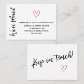 Moderne "We hebben bewogen" Kaart met rode Waterve Visitekaartje (Voorkant / Achterkant)