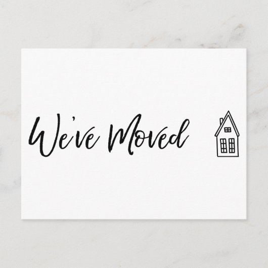 Moderne "We hebben verplaatst" Kaart w / kleine hu (Voorkant)