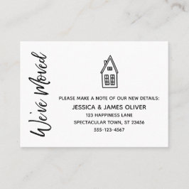 Moderne "We hebben verplaatst" Kaart w / kleine hu Visitekaartje