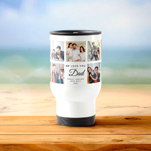 Moderne WE HOUDEN VAN JE DAD Square Photo Collage Reisbeker