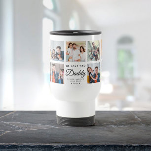Moderne we houden van je DADDY Square Photo Collag Reisbeker