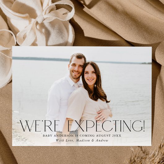 Moderne We Verwachten Fotozwangerschap Aankondiging