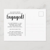 Moderne We Zijn Verloofd Foto Script Verloving Aankondigingskaart (Achterkant)