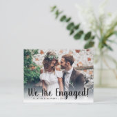 Moderne We Zijn Verloofd Foto Script Verloving Aankondigingskaart (Staand voorkant)