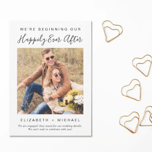 Moderne 'We zijn verloofd' foto-verlovingsaankondi Aankondiging