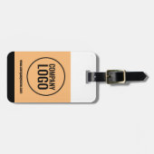 Moderne website Logo van Black Company White Peach Bagagelabel (Voorkant horizontaal)