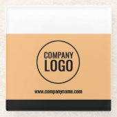 Moderne website Logo van Black Company White Peach Glazen Onderzetter (Voorkant)