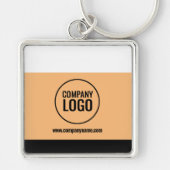 Moderne website Logo van Black Company White Peach Sleutelhanger (Voorkant)