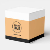 Moderne website met wit perzik zwart bedrijfslogo bedankdoosjes (Achterkant)