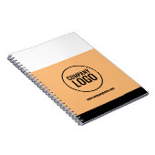 Moderne website met wit perzik zwart bedrijfslogo notitieboek (Rechterzijde)