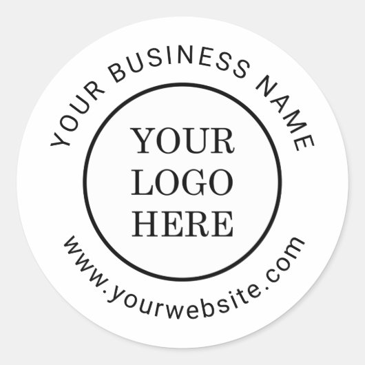 Moderne website voor bedrijfsnaam en aangepaste be ronde sticker (Voorkant)