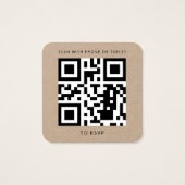 Moderne website voor driedubbele QR-code RSVP brui Vierkante Visitekaartjes (Achterkant)
