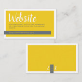 Moderne website voor hedendaagse geel en grijs huw informatiekaartje (Voorkant / Achterkant)