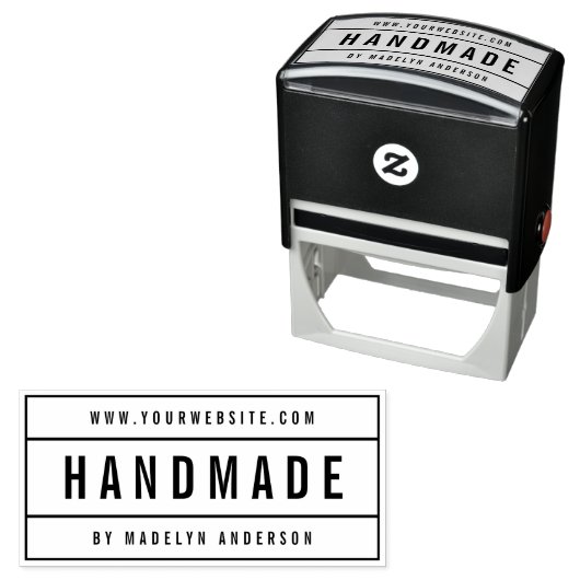 Moderne webwebtoepassing met geborduurde naam  zelfinktende stempel (In situ)