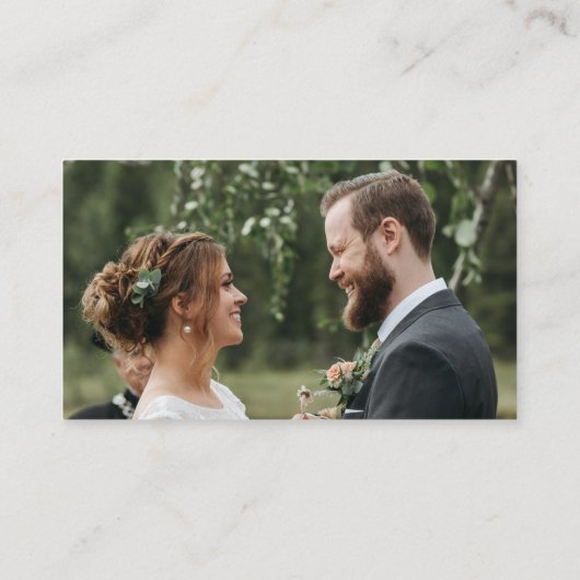 Moderne weddenschap met QR-code en foto's Informatiekaartje (Achterkant)