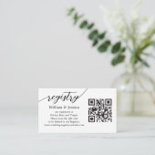 Moderne weddenschap met QR-code en foto's Informatiekaartje (Staand voorkant)