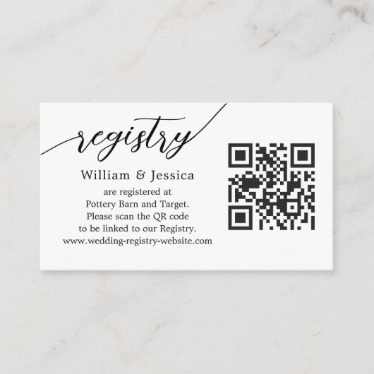 Moderne weddenschap met QR-code en foto's Informatiekaartje (Voorkant)