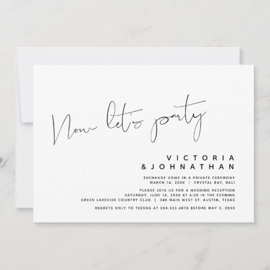 Moderne weddenschap, nu een feest kaart (Voorkant)