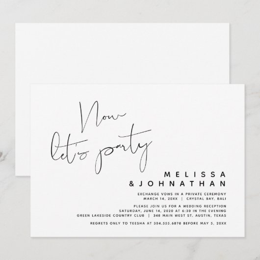 Moderne weddenschap, nu een feest kaart (Voorkant / Achterkant)