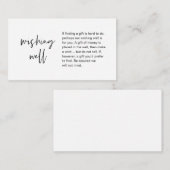 Moderne weddenschappen die goed uitpakken, geldcad informatiekaartje (Voorkant / Achterkant)