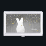 Moderne weddenschappen en Mode van het Confetti ha Visitekaarthouder<br><div class="desc">Moderne weddenschap en Confetti Hearts Mode Business Card Holder. Pas aan met om het even welke tekst of verlaat het leeg.</div>