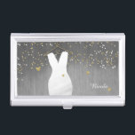 Moderne weddenschappen en Mode van het Confetti ha Visitekaarthouder<br><div class="desc">Moderne weddenschap en Confetti Hearts Mode Business Card Holder. Pas aan met om het even welke tekst of verlaat het leeg.</div>